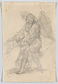 Angel Holding the Dead Christ, Eugène Delacroix  French, Graphite