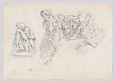 Figures from an Antique Frieze, after Bartoli, Eugène Delacroix  French, Graphite