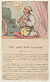 The Epicure's Prayer!!, Thomas Rowlandson British, Hand-colored etching