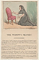 The Widow's Prayer!!, Thomas Rowlandson British, Hand-colored etching