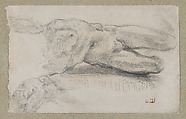 Two Studies of a Male Torso, Eugène Delacroix  French, Graphite