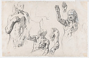 Study for "Dante and the Spirits of Great Men", Eugène Delacroix French, Fabricated black crayon