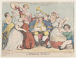A Musical Family, Thomas Rowlandson  British, Hand-colored etching