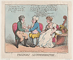 Friendly Accommodation, Thomas Rowlandson  British, Hand-colored etching