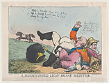 A Dismounted Light Horse Volunteer, Thomas Rowlandson British, Hand-colored etching