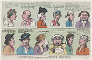 Opinions Respecting The Young Roscius, Thomas Rowlandson British, Hand-colored etching