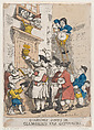 Quarterly Dunns, or Clamorous Tax Gatherers, Thomas Rowlandson  British, Hand-colored etching