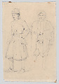 Two Standing Turks, Eugène Delacroix  French, Graphite