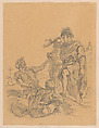Alas! Poor Yorick, Eugène Delacroix (French, Charenton-Saint-Maurice 1798–1863 Paris), Graphite on tracing paper, laid down