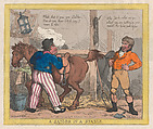 A Sailor in a Stable, Thomas Rowlandson  British, Hand-colored etching