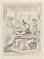 Miseries of Human Life: While Deep in Study and Lost in Thought in the Complicated Profession of a Taylor and All on a Sudden Disturbed by the Shrieks of a Woman Crying Cucumbers, Nicolaus Heideloff  British, Etching