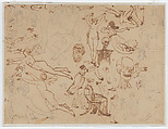 Figure Studies, after Flaxman, Eugène Delacroix French, Graphite, pen and iron gall ink