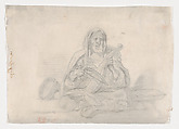 Jewish Musician in Mogador Costume, Eugène Delacroix  French, Graphite