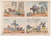 Pull'd Turkey, Collard Pig, A Calf's Pluck and Rusty Bacon, Thomas Rowlandson British, Hand-colored etching