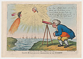John Bull Making Observations on the Comet, Thomas Rowlandson British, Hand-colored etching