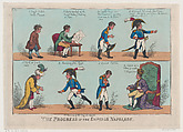 The Progress of the Emperor Napoleon, Thomas Rowlandson British, Hand-colored etching