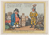 John Bull Arming The Spaniards, Thomas Rowlandson British, Hand-colored etching