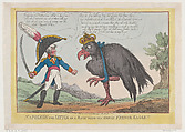 Napoleon The Little in a Rage with His Great French Eagle!!, Thomas Rowlandson British, Hand-colored etching