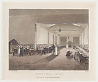 Dining Hall, Asylum, Thomas Rowlandson  British, Hand-colored etching and aquatint