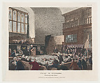 Court of Exchequer, Westminster Hall, Thomas Rowlandson  British, Hand-colored etching and aquatint