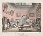 The British Institution, Pall Mall, Thomas Rowlandson  British, Hand-colored etching and aquatint