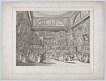 Exhibition Room, Somerset House, Thomas Rowlandson  British, Etching and aquatint; proof before letters