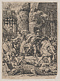 Battle in a Burning City, Audran French, Engraving and etching
