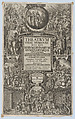 Frontispiece for 'Theatrum Vitae Humanae', Girard Audran French, Etching