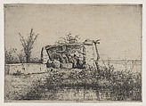 A  Water Wheel in Bordighera (Italy), Adolphe Appian  French, Etching; first state of four