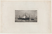 Costal Navigation Boats (Coast of Italy), Adolphe Appian  French, Etching; first state of three