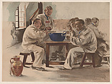 La soupe à la chambrée, from "L'Estampe Moderne", Jacques Baseilhac  French, Chromolithograph