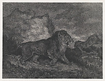 Lion and Serpent, Jules Laurens French, Lithograph