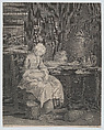 The Salad Washer, Jacques Firmin Beauvarlet  French, Etching