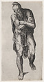 Joseph of Arimathea, after Michelangelo's Crucifixion fresco in the Cappella Paolina, Vatican, Nicolas Beatrizet  French, Engraving