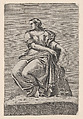 Seated Figure of Justice, from Farnese Palace, after Annibale and Agostino Carracci, Jacques Belly French, Etching; first state of two