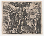 Time Rewarding Work and Punishing Laziness, Robert Boissard French, Engraving