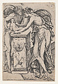 Apollo and the Spirit of Sculpture, Pierre Biard II French, Engraving