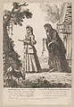 Young Roman Girl Going for a Walk, Nicholas Boucquet French, Engraving; third state of three