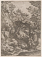 Mary Magdalen Repentant in the Wilderness, Cornelis Cort Netherlandish, Engraving