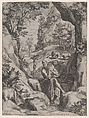 St Jerome Penitent in the Wilderness, Cornelis Cort  Netherlandish, Engraving