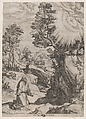 St Francis Penitent in the Wilderness, Cornelis Cort Netherlandish, Engraving