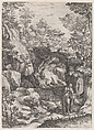 Mary Magdalen Repentant in the Wilderness, Cornelis Cort Netherlandish, Engraving