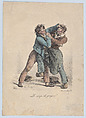 The Comb Punch, Louis Léopold Boilly  French, Lithograph; printed in blue, brown, black, green, yellow, and blue inks