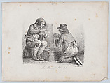 The Card Players, Louis Léopold Boilly  French, Lithograph