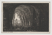 Interior of a Cave, Antoine Benoist  French, Engraving