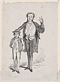 Man Standing Next to a Young Boy Holding Books, Félix Leblanc French, Wood engraving