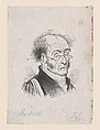 Bust portrait of a man in glasses, Félix Leblanc French, Wood engraving
