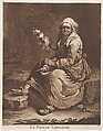 The Old Working Woman, Pietro Jacopo Palmieri (Italian, Bologna 1737–1804 Turin), Etching and aquatint printed in brown