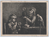 Soap Bubbles, Jean Jacques de Boissieu French, Etching, drypoint, burin, and roulette; fourth state of four