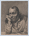 The Melancholic Man, Chevalier Ignace Joseph de Claussin (?) French, Etching